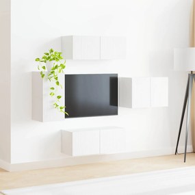 vidaXL Σετ τοίχου για τηλεόραση 4 pcs Λευκό Επεξεργασμένο ξύλο