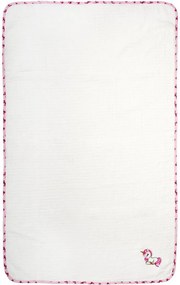 Κουβέρτα Πικέ Αγκαλιάς (80x110) Dimcol Unicorn 188 White-Pink