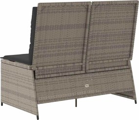 vidaXL Παγκάκι κήπου Γκρι συνθετικό ρατάν