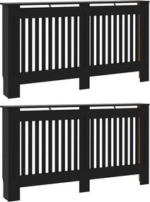 vidaXL Καπάκι Καλοριφέρ 2 τμχ. Μαύρο 152 x 19 x 81,5 cm