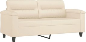 vidaXL Καναπές Διθέσιος Μπεζ 140 εκ. Ύφασμα μικροϊνών