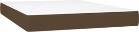 vidaXL Κρεβάτι Boxspring με Στρώμα Σκούρο Καφέ 140x190 εκ. Υφασμάτινο