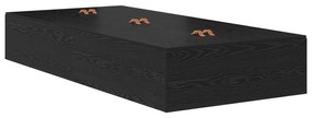 vidaXL κρεβάτι αποθήκευσης  Μαύρο Δρυς 90x200 εκ