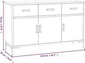 vidaXL Ντουλάπι Καφέ 110 x 35 x 70 εκ. από Μασίφ Ξύλο Πεύκου