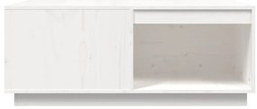 vidaXL Τραπεζάκι Σαλονιού Λευκό 100x101x40,5 εκ. από Μασίφ Ξύλο Πεύκου