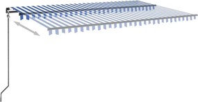 vidaXL Τέντα Συρόμενη Χειροκίνητη Μπλε / Λευκό 500x350 εκ.