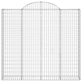 vidaXL Συρματοκιβώτια Τοξωτά 5 τεμ. 200x30x180/200 εκ. Γαλβαν. Ατσάλι