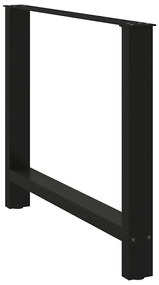 vidaXL Πόδια Τραπεζαρίας 2 τεμ. Μαύρα 100x(72-73) εκ. Ατσάλι