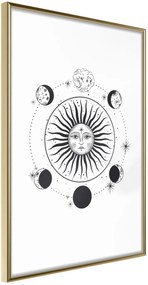 Αφίσα - Sun and Moon - 30x45 - Χρυσό - Χωρίς πασπαρτού