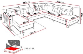 Γωνιακός καναπές Baltico IX-Δεξιά-Kafe