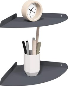 vidaXL Floating Ράφι Γωνίας 2 τμχ. Ανθρακί 24 x 24 x 2 εκ