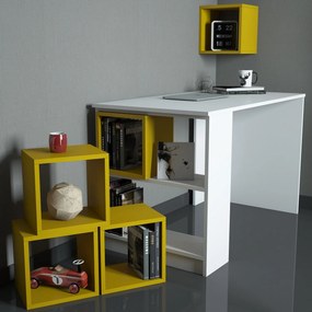 Study Desk &amp; Bookshelf Box - White, Yellow White
Yellow