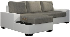 Γωνιακός καναπές Nero-Αριστερή-Λευκό - Γκρι