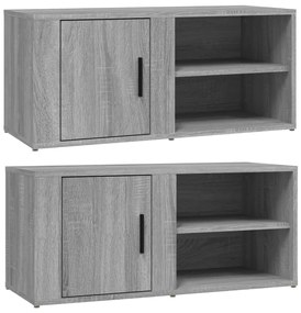 vidaXL Έπιπλα Τηλεόρασης 2 τεμ. Γκρι Sonoma 80x31,5x36 εκ. Επεξ. Ξύλο