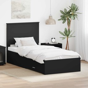 vidaXL Σκελετός Κρεβατιού Μαύρο και Ασημί 100 x 200 cm