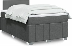 vidaXL Κρεβάτι Boxspring με Στρώμα Σκούρο Γκρι 120x200 εκ. Υφασμάτινο