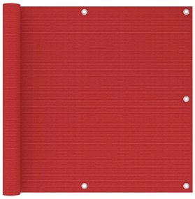 Διαχωριστικό Βεράντας Κόκκινο 90 x 500 εκ. από HDPE