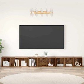 vidaXL Ντουλάπι TV 3 pcs Παλιό ξύλο 37 x 35 x 107.5 εκ