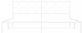 vidaXL Πλαίσιο Κρεβατιού με Κεφαλάρι Λευκό 200 x 200 εκ. Μεταλλικό