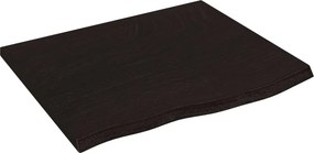 vidaXL Επιφ. Τραπεζιού Σκούρο Καφέ 60x50x2 εκ Επεξ. Μασίφ Ξύλο Δρυός