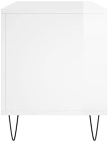 vidaXL Έπιπλο Δίσκων Γυαλ. Λευκό 100x38x48 εκ. από Επεξεργασμένο Ξύλο