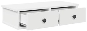 Ράφι τοίχου με συρτάρια Λευκό 60x28x15 cm Κατασκευασμένο ξύλο 859941