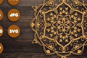 Intra απο ξύλο plywood 3mm-4mm πάχος 3D Floral Mandala για Cricut Δίασταση 30x30 cm INTRAFABR-74109251