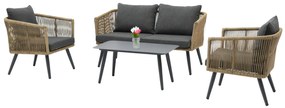 ΣΑΛΟΝΙ ΕΞ.ΧΩΡΟΥ 4ΤΜΧ FREJA HM6057.03 ΑΛΟΥΜ.ΑΝΘΡΑΚΙ-PE RATTAN ΜΠΕΖ-ΑΝΘΡΑΚΙ ΜΑΞΙΛΑΡΙΑ