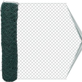 vidaXL Φράχτης αλυσίδας Πράσινο 2 x 20 m Ατσάλι