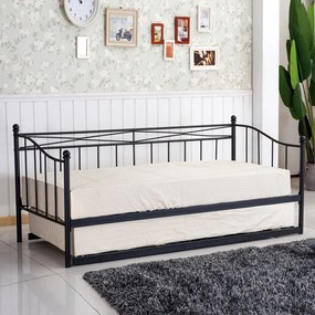ΚΡΕΒΑΤΙ ARTELIBRE AUDREY ΜΕΤΑΛΛΙΚΟ SANDY BLACK 210X99X91CM (ΣΤΡΩΜΑ 90X200CM)