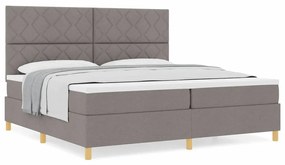 vidaXL Κρεβάτι με ελατήρια με στρώμα Taupe 200 x 200 cm ύφασμα