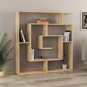 Βιβλιοθήκη Labirent Megapap χρώμα φυσικό οξιάς 125x22x129εκ.