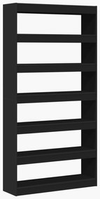 vidaXL Βιβλιοθήκη Μαύρη Επεξεργασμένο ξύλο 100 x 30 x 198 εκ. Βιβλιοθήκη