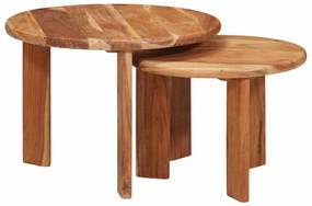 vidaXL Τραπεζάκια Καφέ Στερεών 2 pcs Καφέ Στερεό Ξύλο Ακακίας