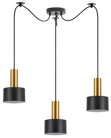 SE21-GM-4-BL3-MS1 ADEPT TUBE Gold Matt Pendant Black Metal Shade+ HOMELIGHTING 77-8633