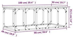 Τραπεζάκι Σαλονιού Καφέ Δρυς 100x50x35,5 εκ. Επεξεργασμένο Ξύλο - Καφέ