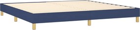 vidaXL Κρεβάτι Boxspring με Στρώμα Μπλε 200x200 εκ. Υφασμάτινο