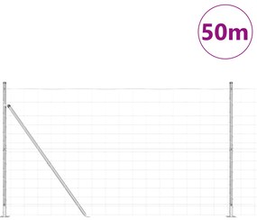vidaXL Φράκτης Αγρού  1.4x50 μ Γαλβανισμένος Χάλυβας