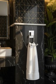Stewehome Σετ διπλής πετσέτας μπάνιου με αυτοκόλλητη βάση Γκρι