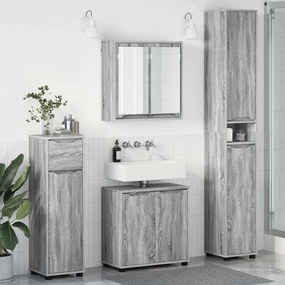 vidaXL Σετ Επίπλων Μπάνιου 4 pcs Γκρίζο Σονομα Επεξεργασμένο ξύλο