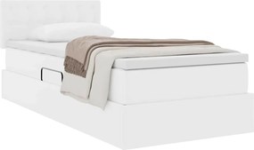vidaXL Κρεβάτι με αποθηκευτικό χώρο και στρώμα με στρώμα Καθαρό Λευκό