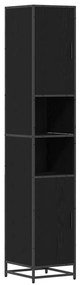 vidaXL Ντουλάπι Μπάνιου με ράφι Μαύρη δρυς 35 x 37.5 x 188.5 εκατοστά