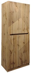 Παπουτσοθήκη-ντουλάπι Kebell σε oak απόχρωση 71x41.5x180.4εκ Υλικό: Particleboard with lpl 049-000113