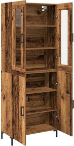 vidaXL Highboard 2 pcs Παλαιό ξύλο 69,5 x 34 x 180 εκ.