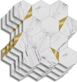 Αυτοκόλλητα Πλακάκια (Σετ 4τμχ) L-C Hexa Marble/Gold 1770145