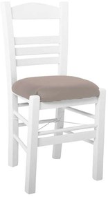 Καρέκλα Καφενείου Σίφνος Ρ969,Ε8Τ1 41x45x88cm White-Cappuccino Wood,PU