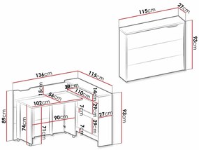 Γωνιακό τραπέζι γραφείου Concept Pro Lenart AH102, Γωνιακός, 74x136x115cm, 54 kg, Γκρι | Epipla1.gr