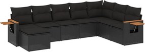 vidaXL Patio Sofa Set 8-θέσια Black
