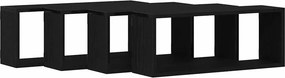 vidaXL Ράφια Τοίχου 4 τμχ. Μαύρη Οξυά 60 x 15 x 23 cm