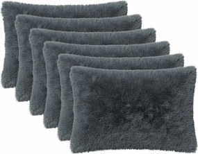 vidaXL Κάλυμμα Μαξιλαριού 6 pcs HEERLEN Ανθρακί 30 x 50 cm PV Φλίς